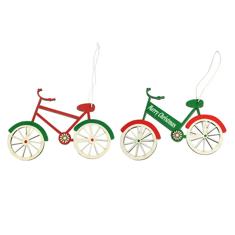 

Merry Christmas Bicycle Decorations Wooden Bicycle Decor 2pcs Christmas Hang Ornament For Christmas Tree Walls For Christmas N