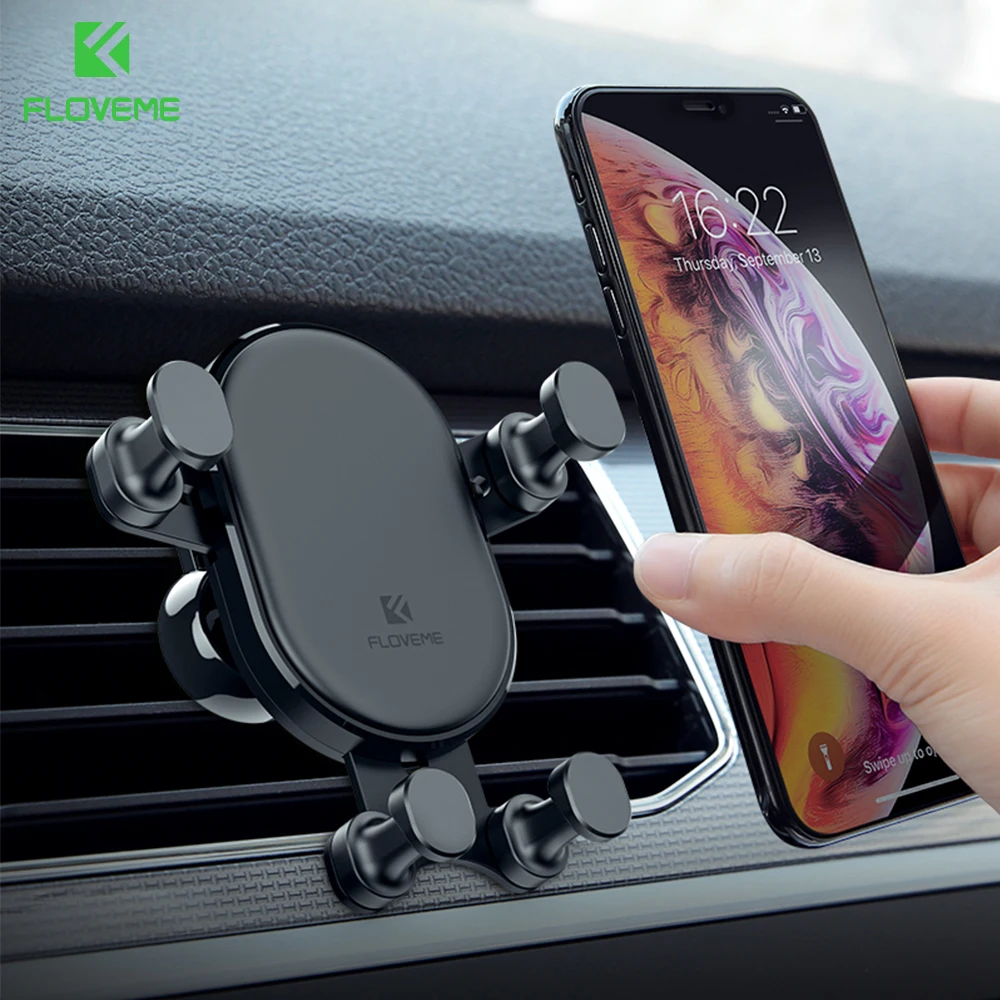 

FLOVEME Auto Lock Gravity Car Phone Holder For iPhone 12 11 XR Samsung S20 A51 360 Rotatable Air Vent Mount Bracket Car Holder