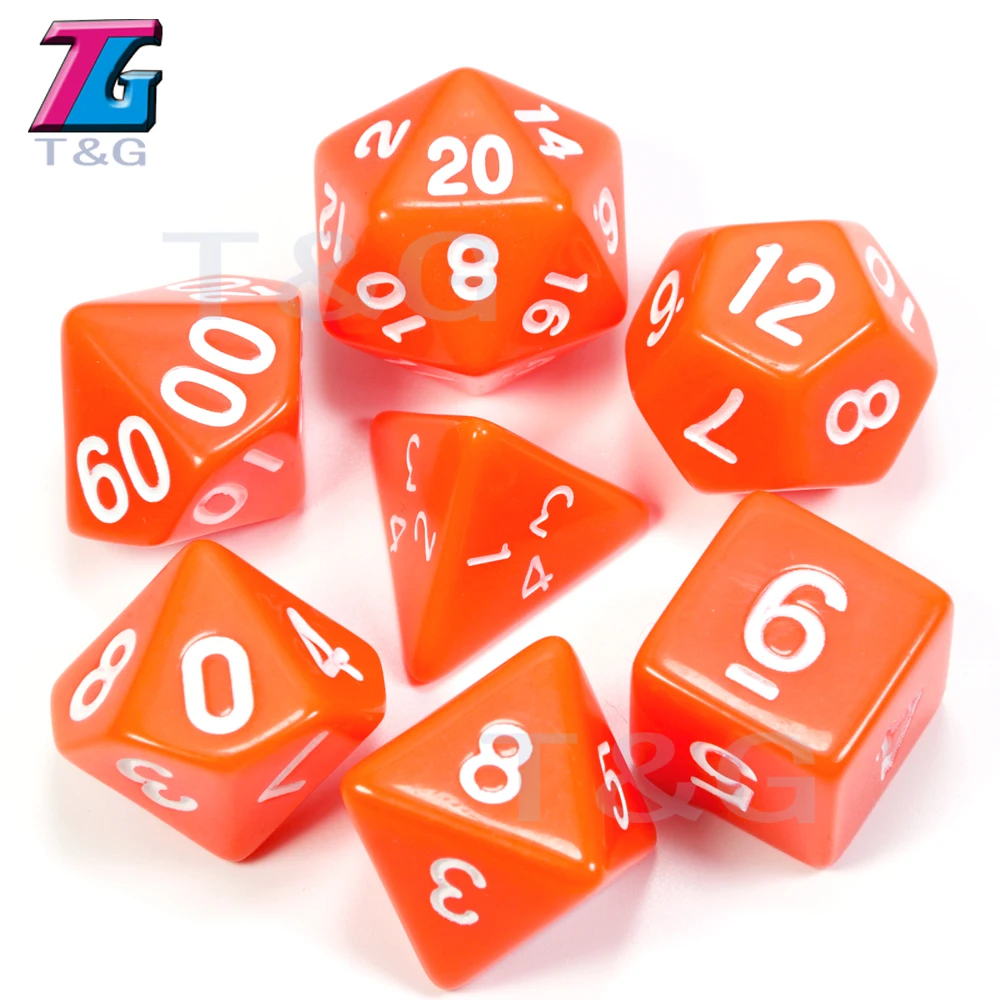 Одежда высшего качества 7 шт./компл. акриловые многогранные TRPG игры для Подземелья и Драконы непрозрачные D4-D20 Multi по бокам кости Pop для игровая