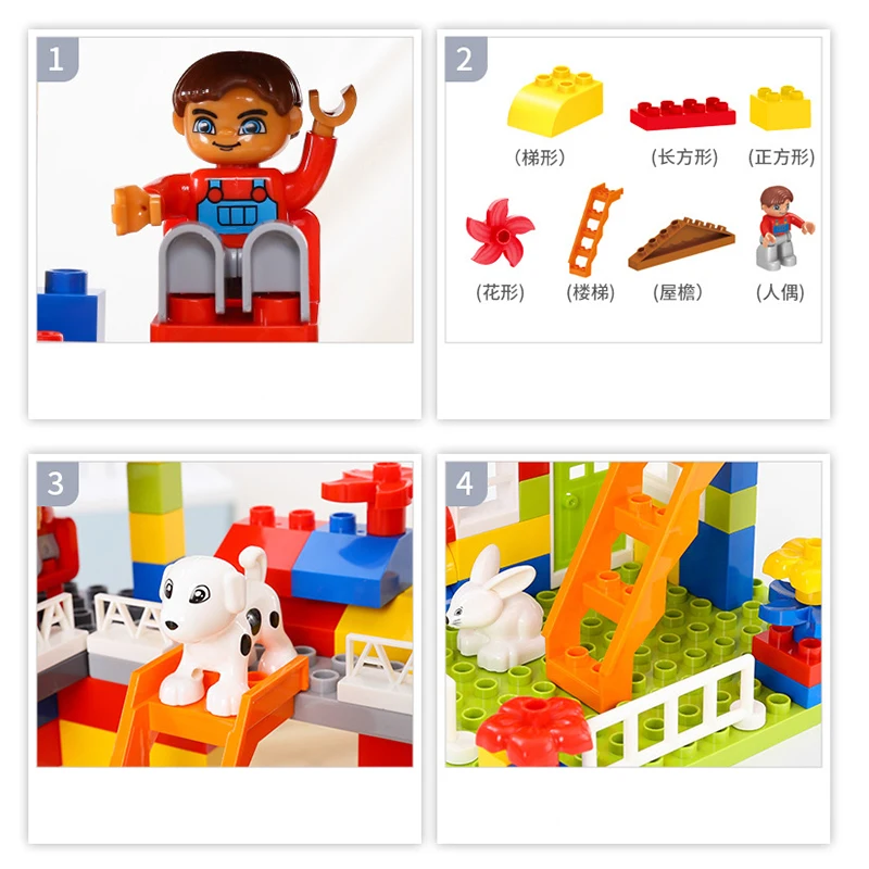 Красочный городской дом сделай сам крыша большой замок из частиц строительные