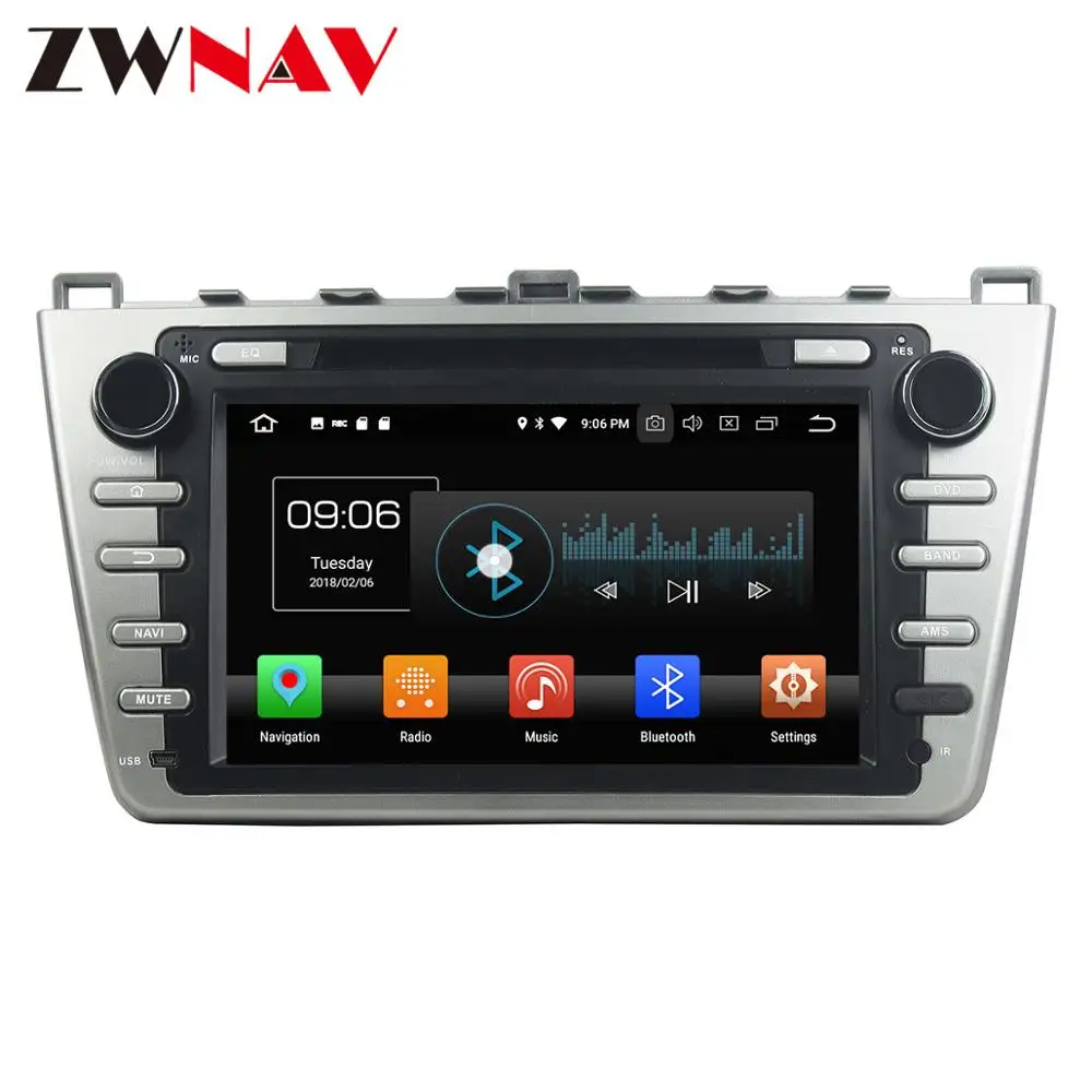 Android 9 4+ 64GB с DSP dvd-плеер автомобиля gps-навигация, радио, стерео для Mazda 6 Atenza 2008-2012 HD Satnav мультимедиа CD радио - Цвет: Silver