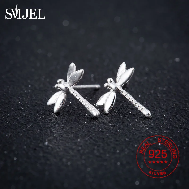 

925 Sterling Silver Needle Jewelry Brincos S925 Circle Motorcycle Dragonfly Star Earring for Girl Kids Lady Gift pendientes