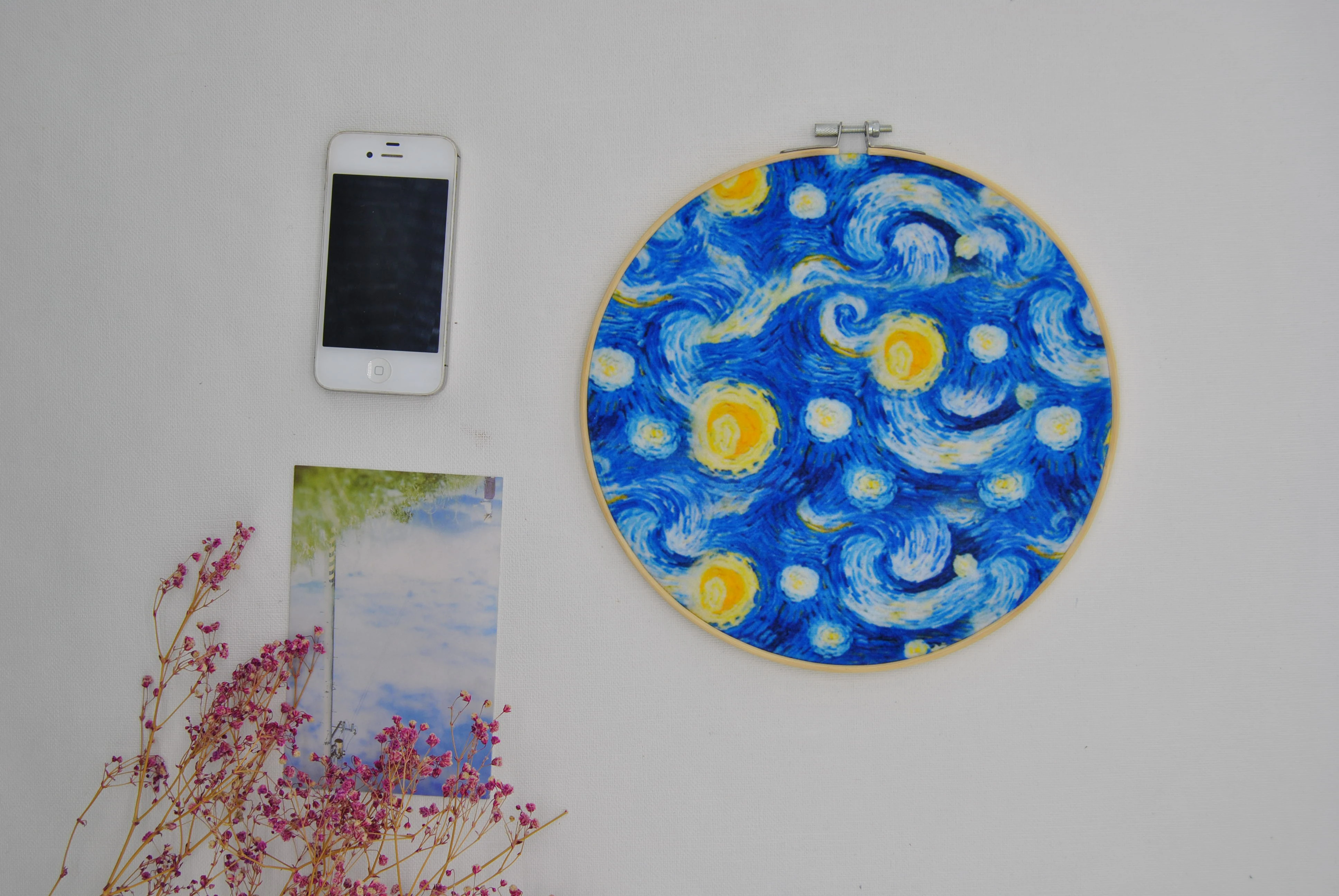

One piece handmade wall desk decorations home shop bar ornaments Velvet printing Van Gogh No.QY23CM-0381