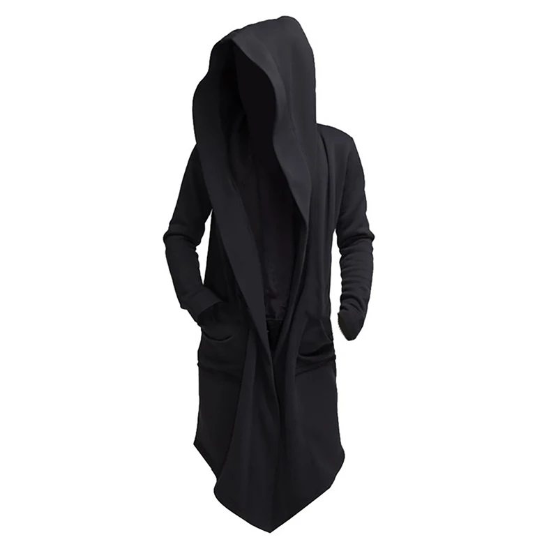 

2021 Men Hooded Sweatshirts Black Hip Mantle Hoodies Fashion Jacket long Sleeves Cloak Coats Outwear Hot Sale Men Clothing