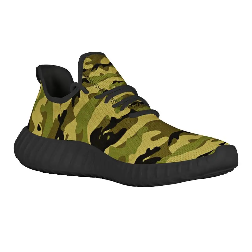 Jungle camouflage custom images logo Flying Weave men's Sneakers Platform Trainers Breathable Mesh Running Shoes Coconut shoes |