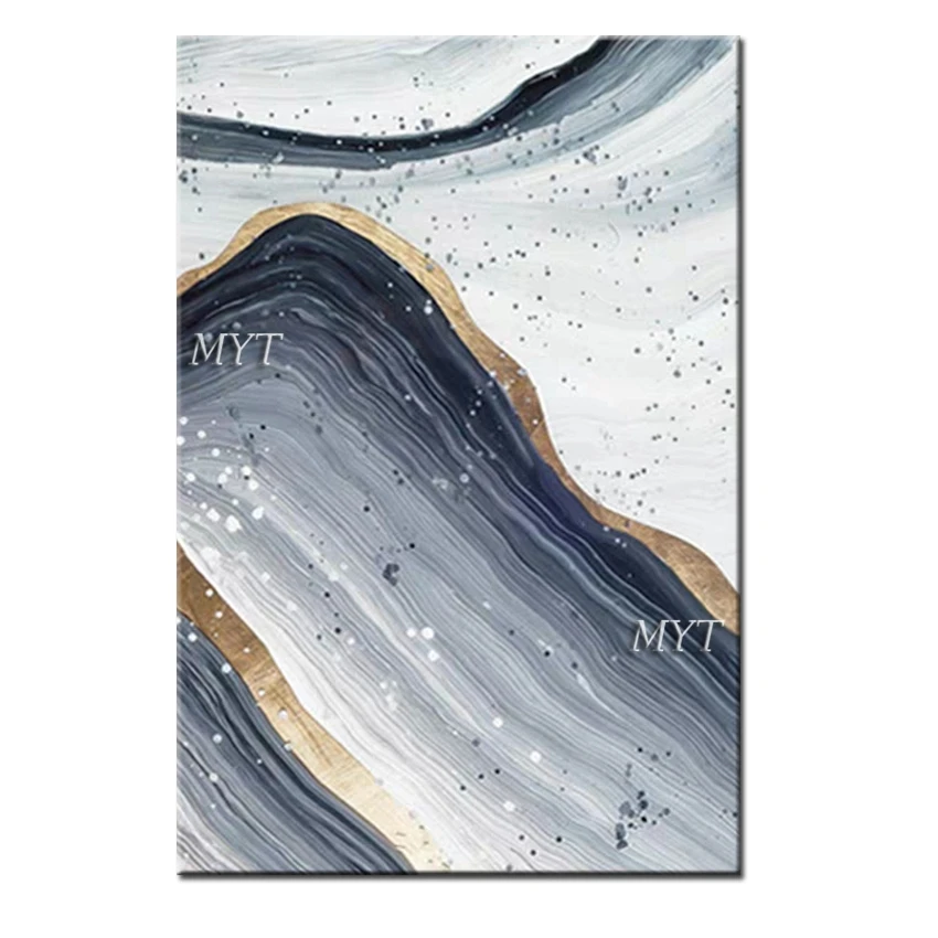 

Много точек и черного, серого и золотого цвета, абстрактная картина маслом, ручная роспись, современный, высокое качество, на холсте, настенная живопись, украшение для дома