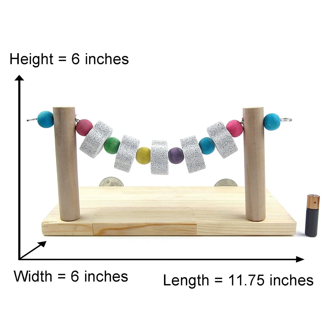 

1pc Hot Selling Parrot Chewing Toy Stone Wood Grinding Bird Swing Stand Fashion Bird Chew Toy For Cage Bird Supplies Multicolor