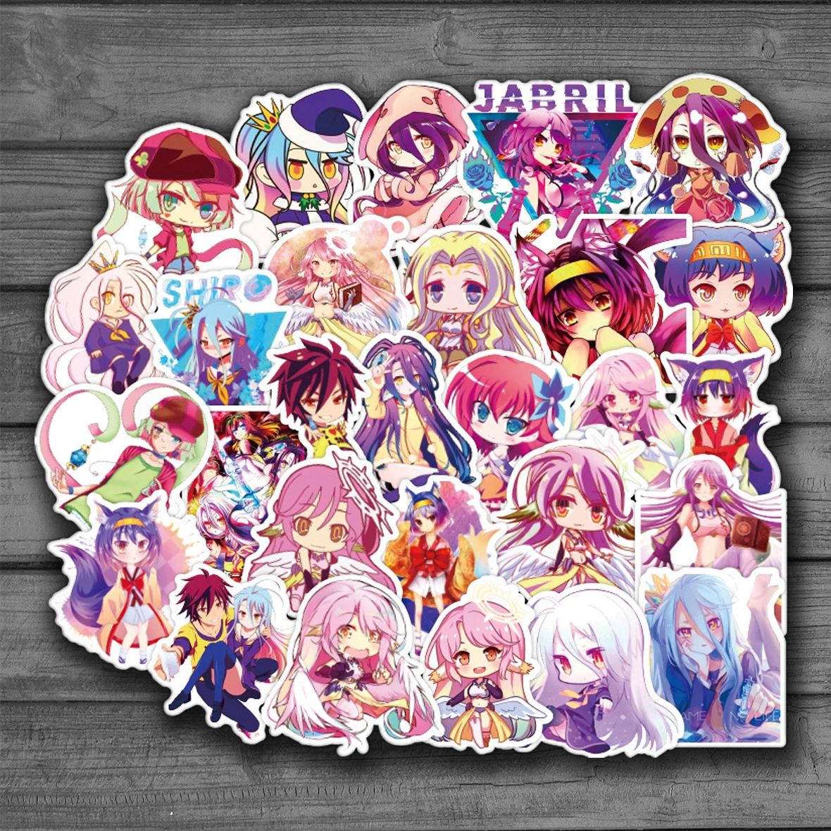 

Наклейки аниме, 50 шт., без игры, без жизни, водостойкие, для милой девушки, самодельные, канцелярские принадлежности, чемодан, ноутбук, наклей...