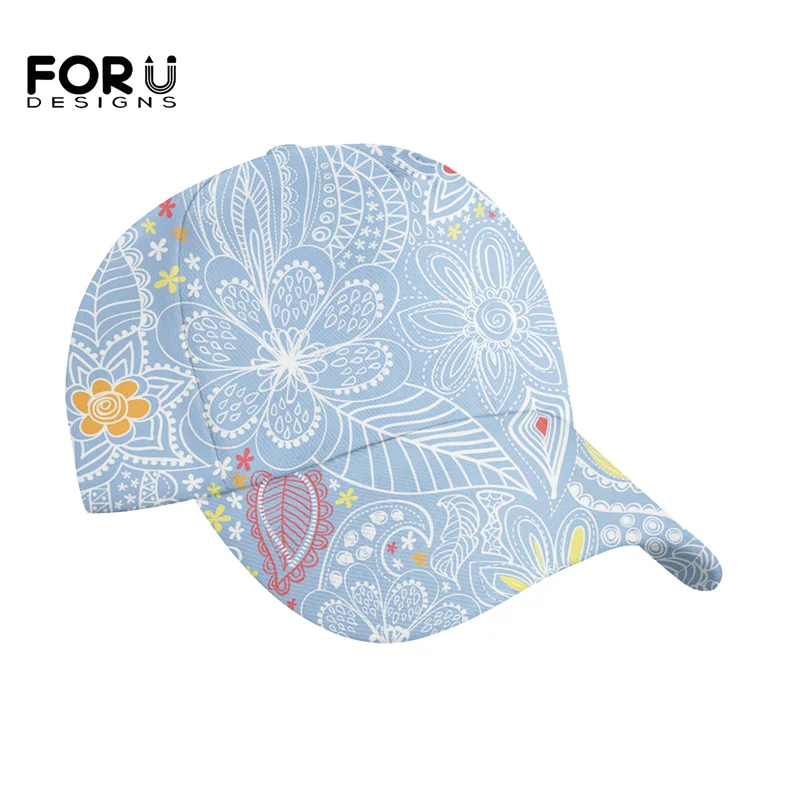 

FORUDESIGNS/женские бейсболки с богемным цветочным принтом, регулируемая универсальная шляпа, модная дышащая Кепка с козырьком, Gorras Mujer