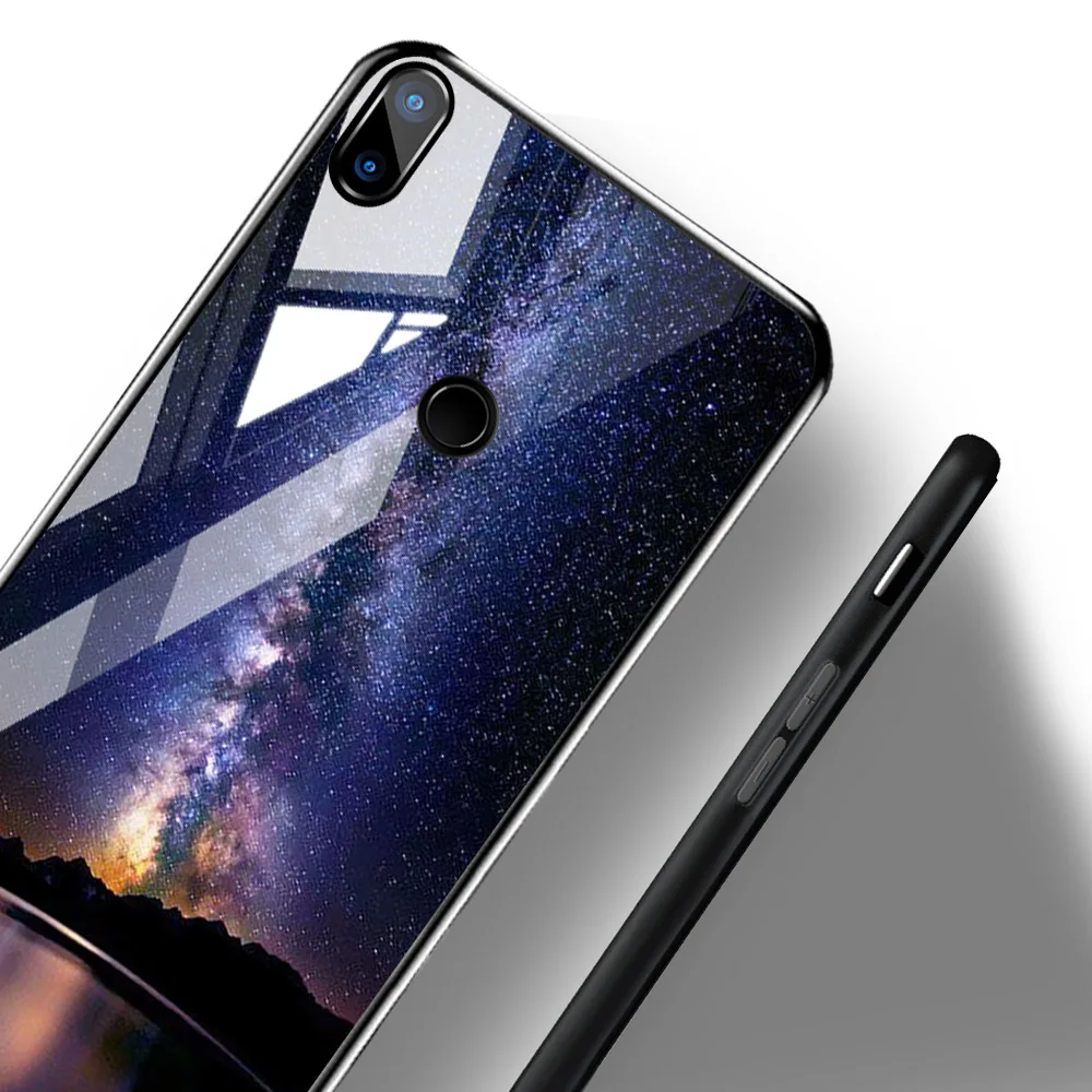 Чехол из закаленного стекла для xiaomi mi 8 lite стеклянные чехлы со звездами SE задняя