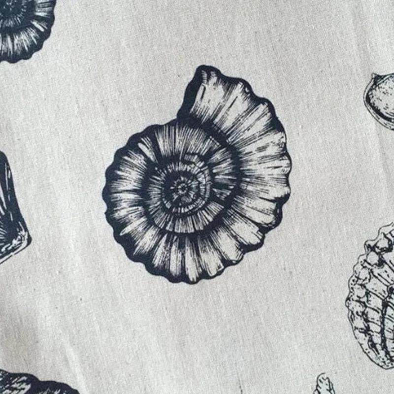 

Printed Cotton Linen Fabric Shell Printing Patchwork Material Linen Cotton Sewing Fabric For DIY Crafts Quilting Table Cloth