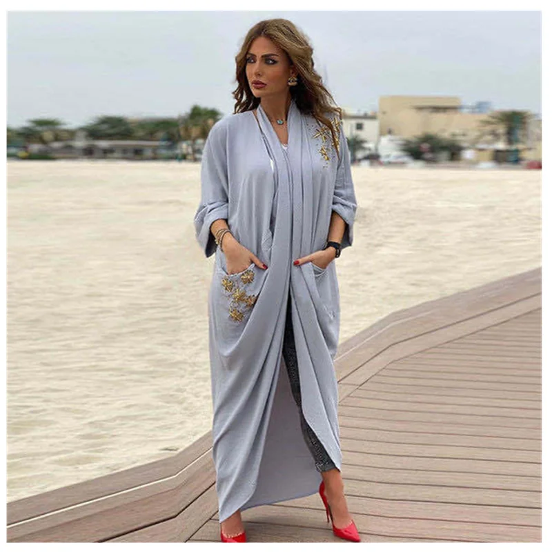 

Kaftan Abaya Dubai Turkey Hijab Muslim Fashion Kimono Cardigan Mujer Caftan Islam Abayas For Women American Clothing Robe Femme