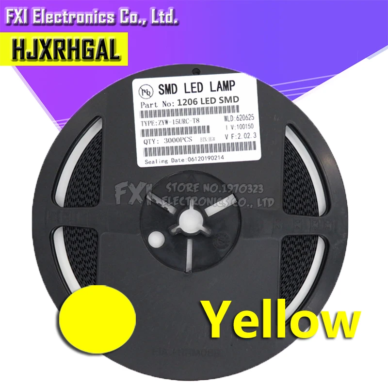1 катушка 3000 шт. желтых светодиодов 1206 SMD|Диоды| |