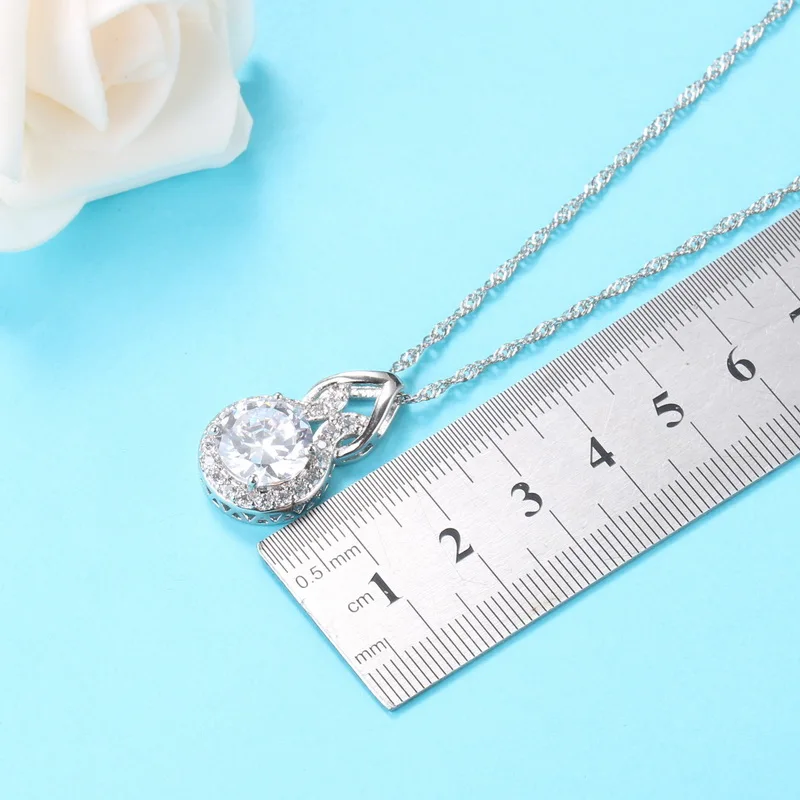 Женский Свадебный комплект из 3 предметов элегантные серьги-клипсы и ожерелье