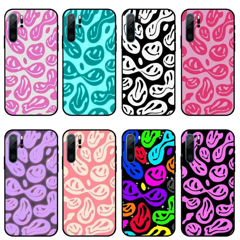 

Cute Funny Trippy Smiley Face Phone Case For Huawei honor Mate P 10 20 30 40 i 9 8 pro x Lite smart 2019 nova 5t