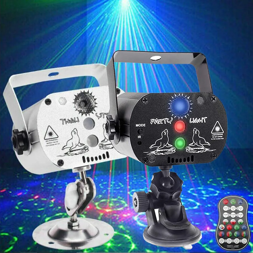 

60 Patterns Stage Lighting Projector RGB LED USB Rechargeable Party Disco Lamps Outdoor Mini Wedding Birthday Party DJ Lamp
