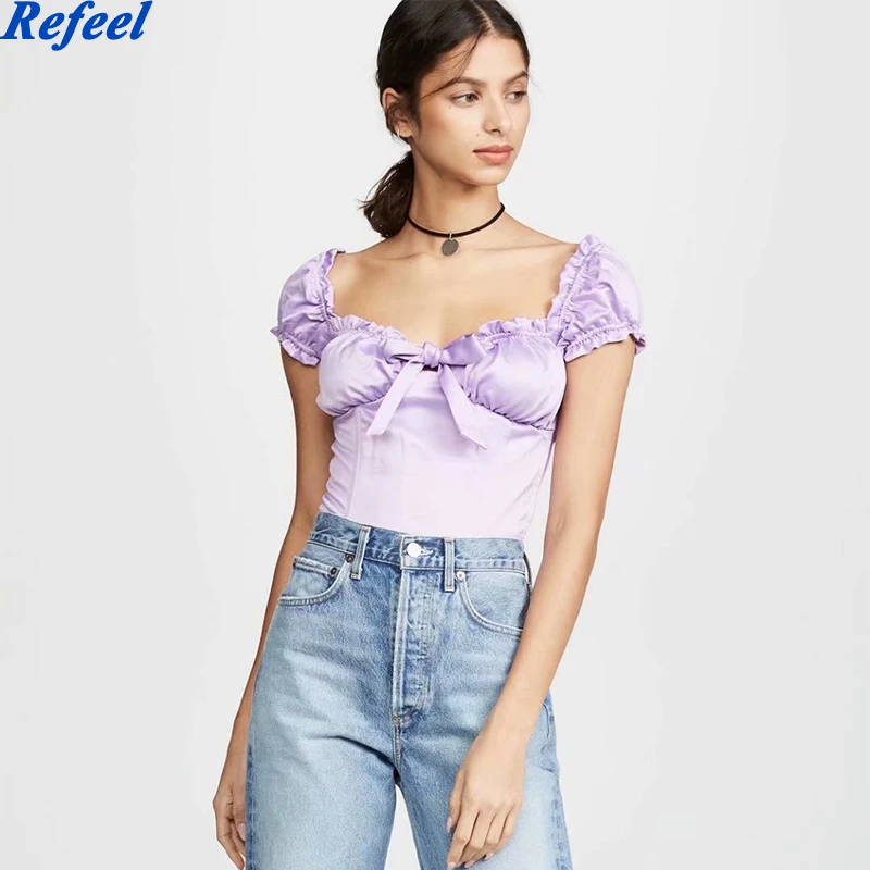 

Винтажная розовая шелковая майка, атласная ткань, модная женская майка с открытыми плечами, Женский бандажный Топ в стиле Харадзюку