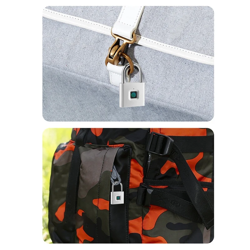 

Fingerprint Padlock,Portable Anti-Theft USB Charging Fingerprint Lock for Lockers, Suitcases, Backpacks Etc Can Support