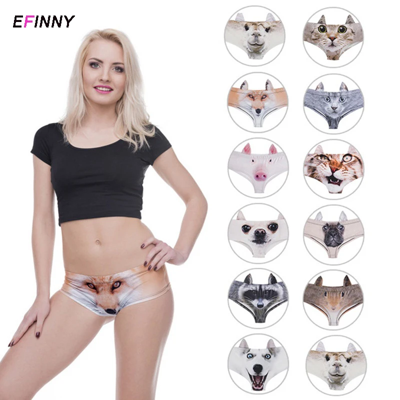 Модные сексуальные трусики с 3D принтом кавайные кошачьими ушками из свиньи