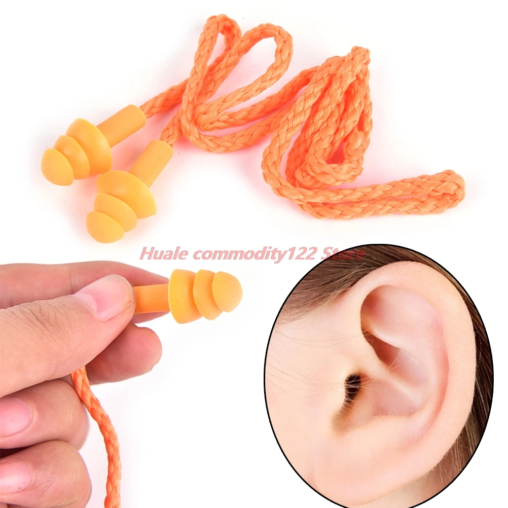 

Hot 1/2/3/5/10pcs Anti-Snoring Noise Earplugs With Line Bring Good Sleep For Men Women Professional Noise Reduction Earplugs