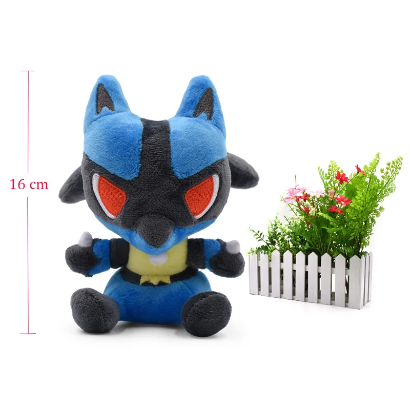 Lucario Аниме Стиль Кукла Gyarados погремушка Scolipede Machop Gastly Kangaskhan Lucario чучела Peluche плюшевые игрушки Рождественский подарок - Цвет: Lucario