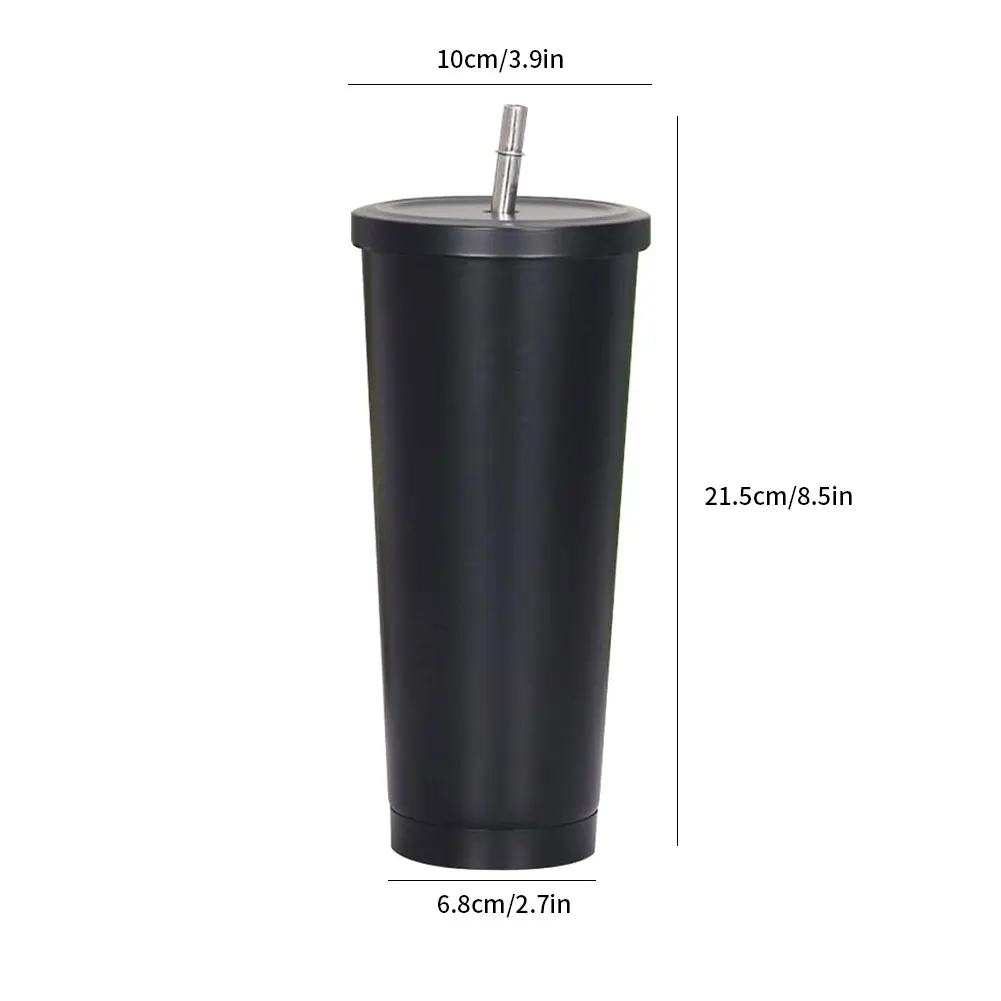 

Stainless Steel Mug Water Bottle Reusable Coffee Cup Vacuum Insulated 750ML Cup with Straw Leakproof Lid Large Capacity