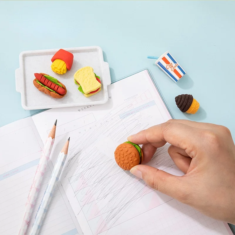 6 шт./компл. оригинальный ластик в сборе для фаст-фуда гамбургер жареная курица