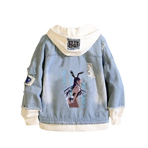 Толстовка Rascal Not Dream of Bunny Girl Senpai, симпатичная джинсовая куртка, Осенний свитшот, кардиган в стиле аниме, уличная одежда в стиле Харадзюку