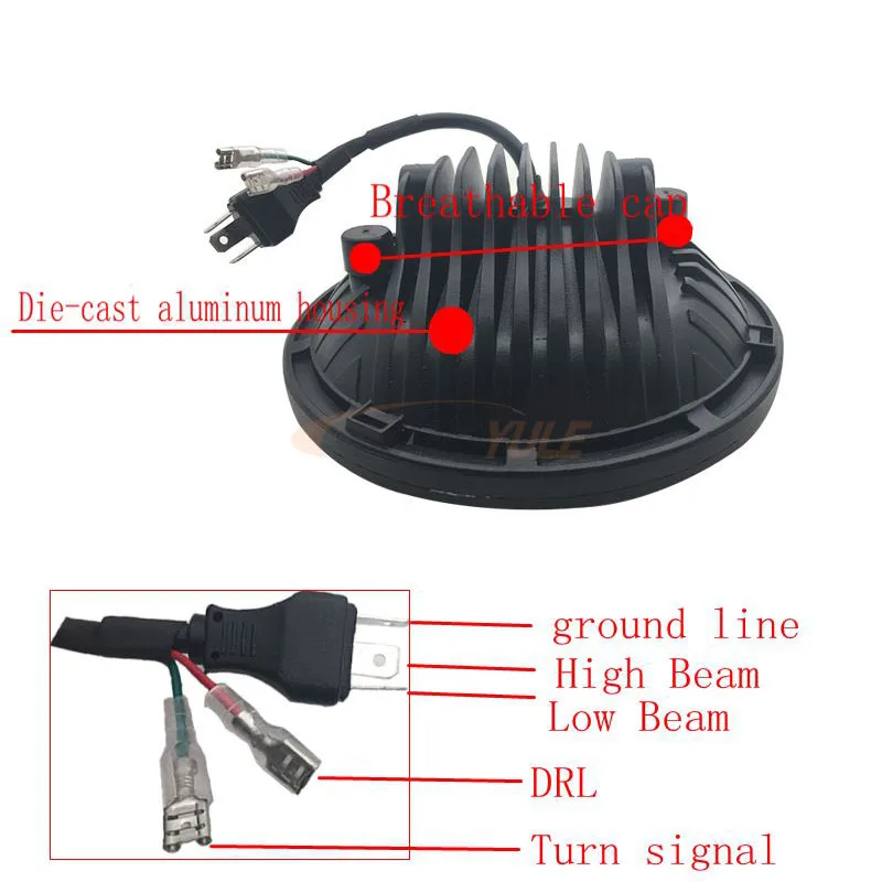 Круглсветодиодный светодиодные фары 2 шт. 7 дюймов 130 Вт синие линзы проектора с