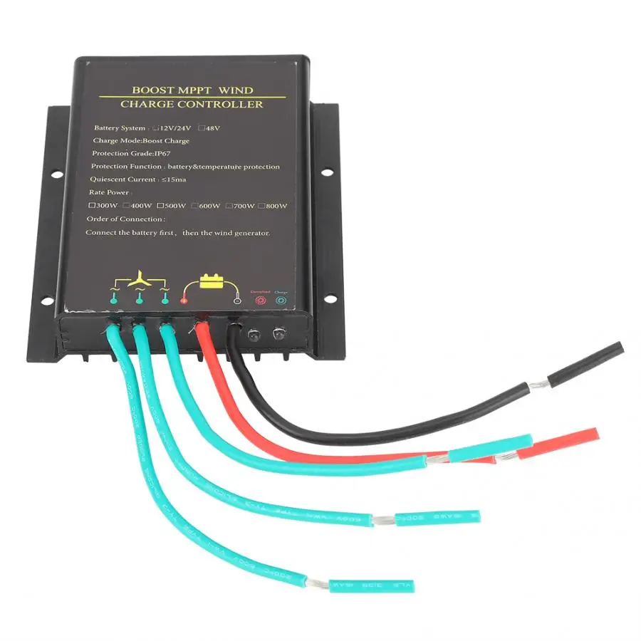 

MPPT 400W 600W 800W 12V 24V 48V Booster Wind Power Charge Discharge Controller IP67 Windmill Turbine Generator Battery Regulator