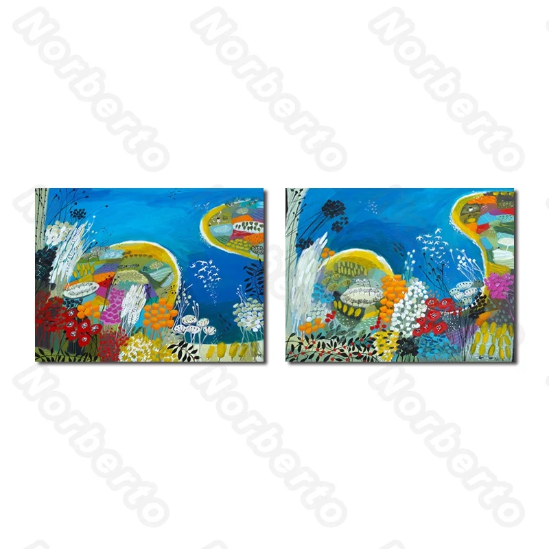 

Underwater Landscape Animals Plants Canvas Painting and Posters Unframed Style Wall Painting for Living Rooms Bedroom Decoration