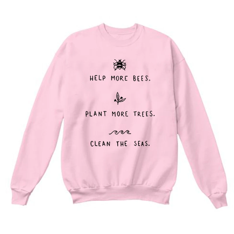 Help More пчелы осенние Джемперы растения больше деревьев очистить морей свитшоты