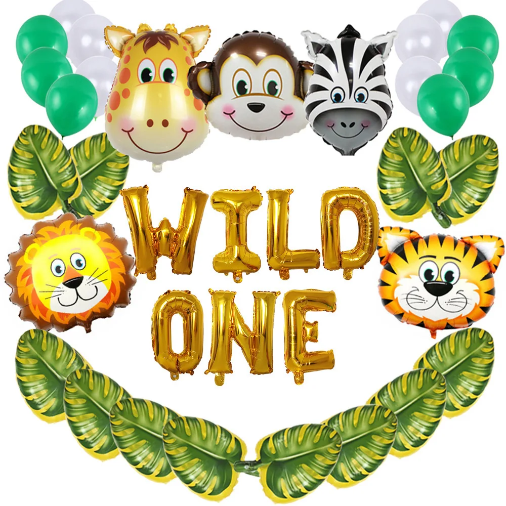 

Forest balloon set Baby birthday decoration Wildlife party balloons happy birthday balloons birthday party decor foil balloon