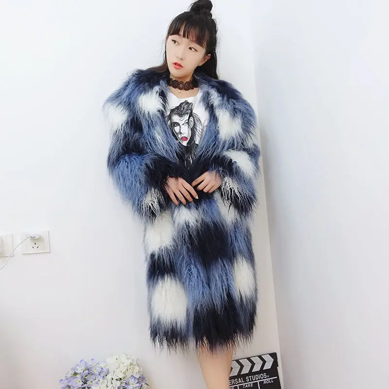 

Пальто с искусственным мехом женские лисий мех 2021 зимний теплый жакет Размеры d длинный рукав роскошное пальто, пуловер, куртка, верхняя оде...