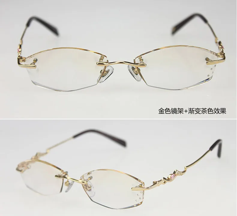 Женские модели очков для чтения с алмазной резкой очки без оправы ультралегкие