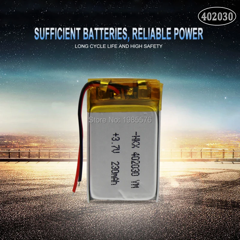402030 042030 polymer lithium battery 3 7v 200mah rechargeable batteries for mp3 mp4 watches toy cell phone gps free global shipping