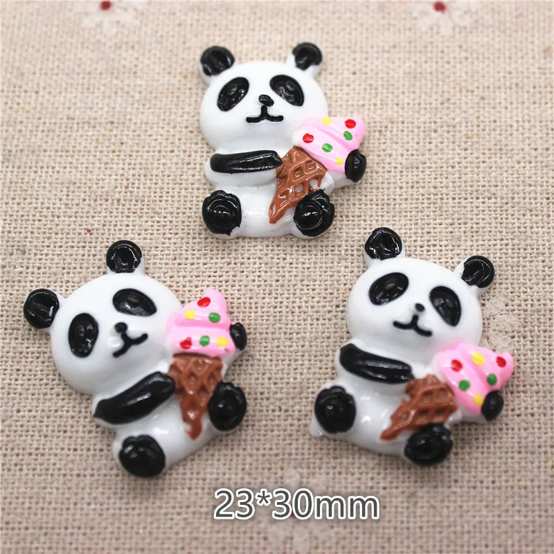 10 шт. милые Мультяшные панды едят фрукты/мороженое/бамбуковые миниатюрные