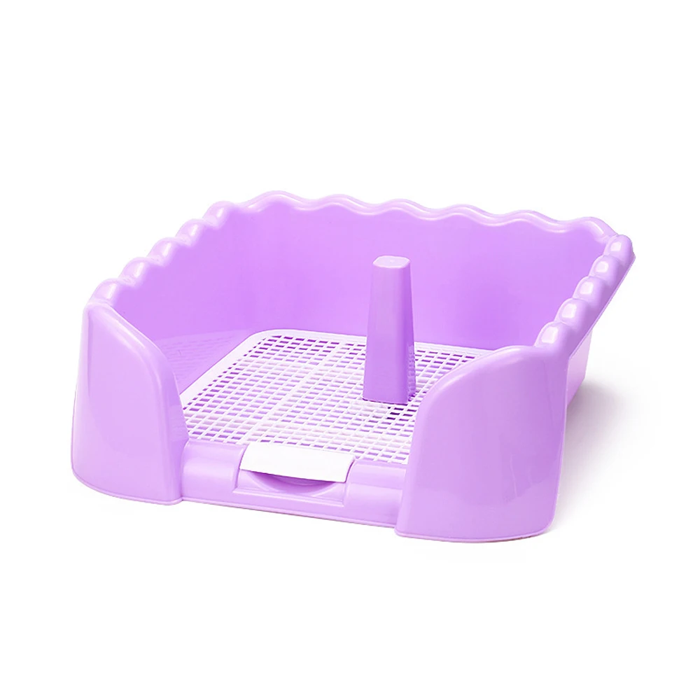 Purple Портативный лоток для туалета для домашних животных с сеткой для туалета для домашних животных, забор для собак, туалет для щенков, тренировочный держатель с забором, МОП-пост для маленьких питомцев, горшок - Цвет: Purple