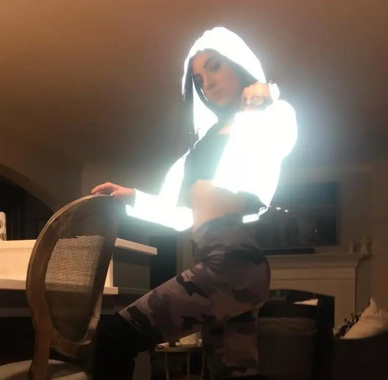 Осенняя Светоотражающая Женская куртка с капюшоном в стиле Харадзюку уличная