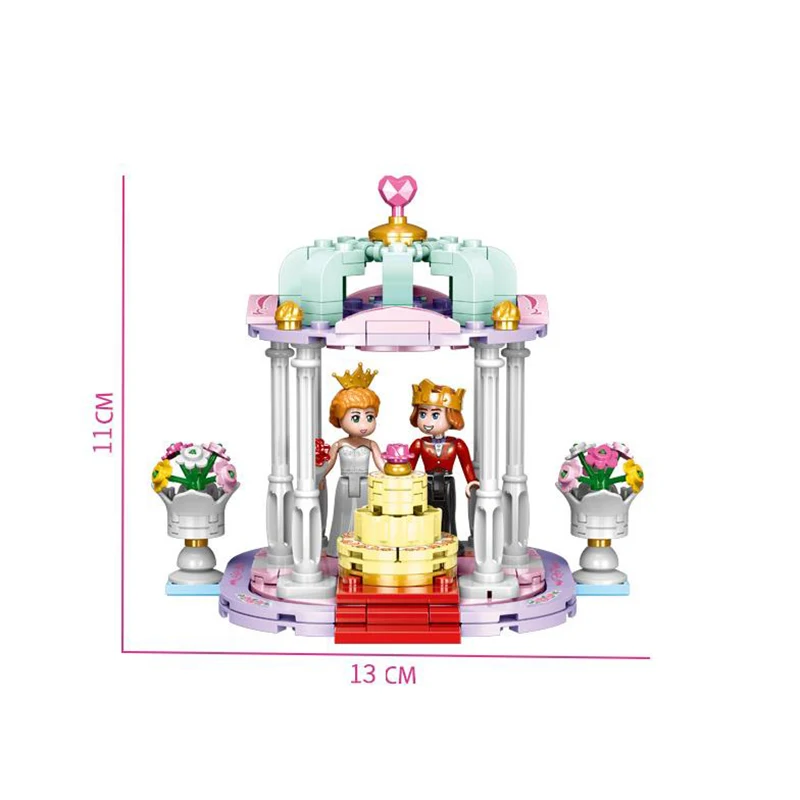 Принцесса серии девушки свадьба сцена собрать гранулы игрушки строительные