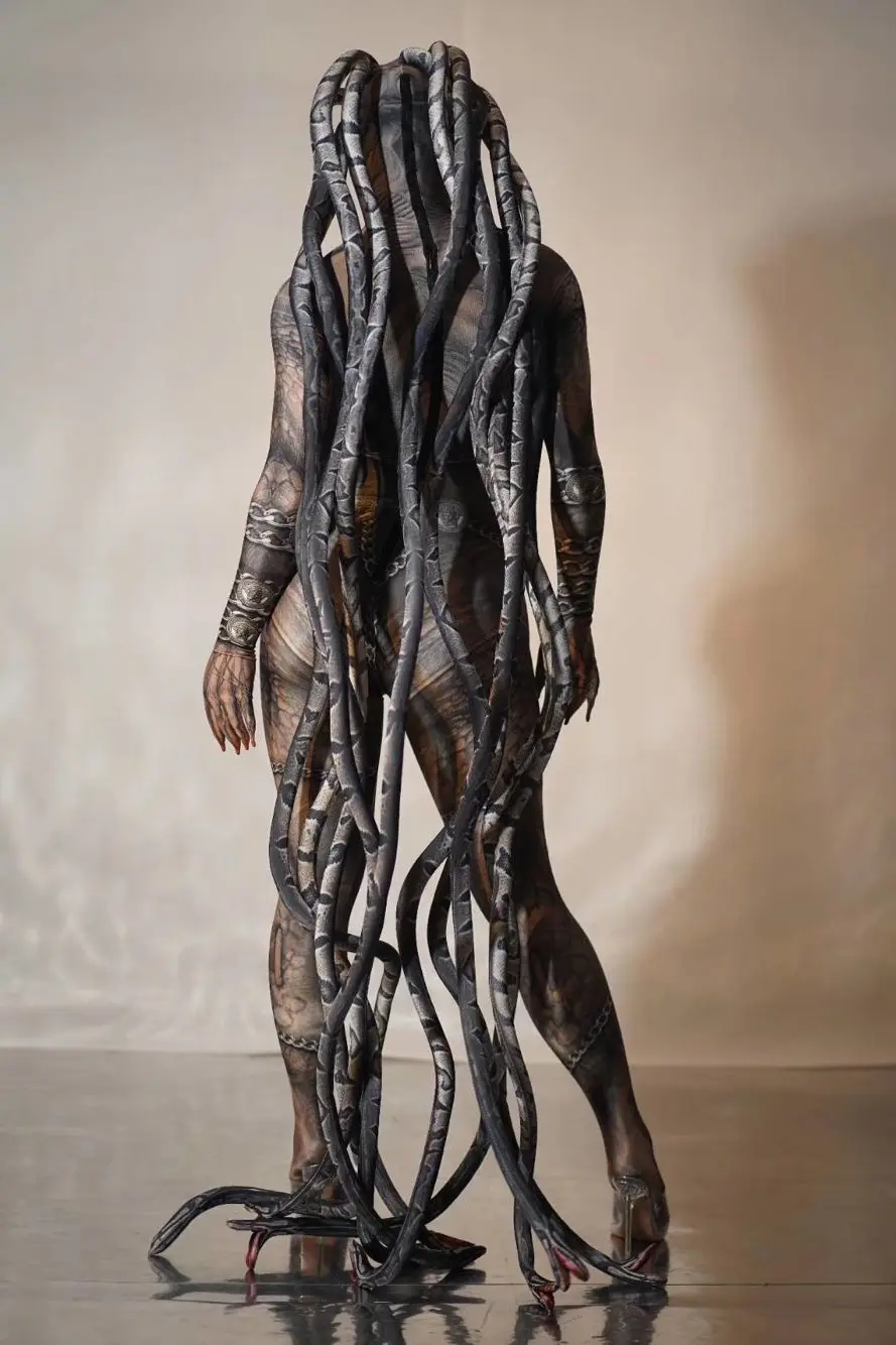 Костюм мужской Medusa с принтом инопланетянина для косплея сценического шоу