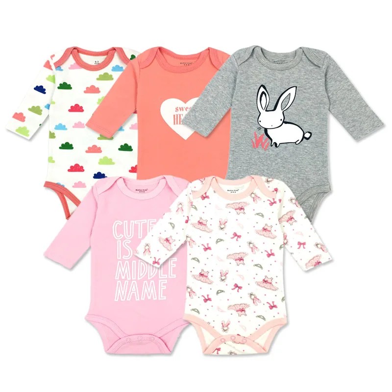 Комбинезон унисекс с длинным рукавом для новорожденных 5 шт./комплект|Боди