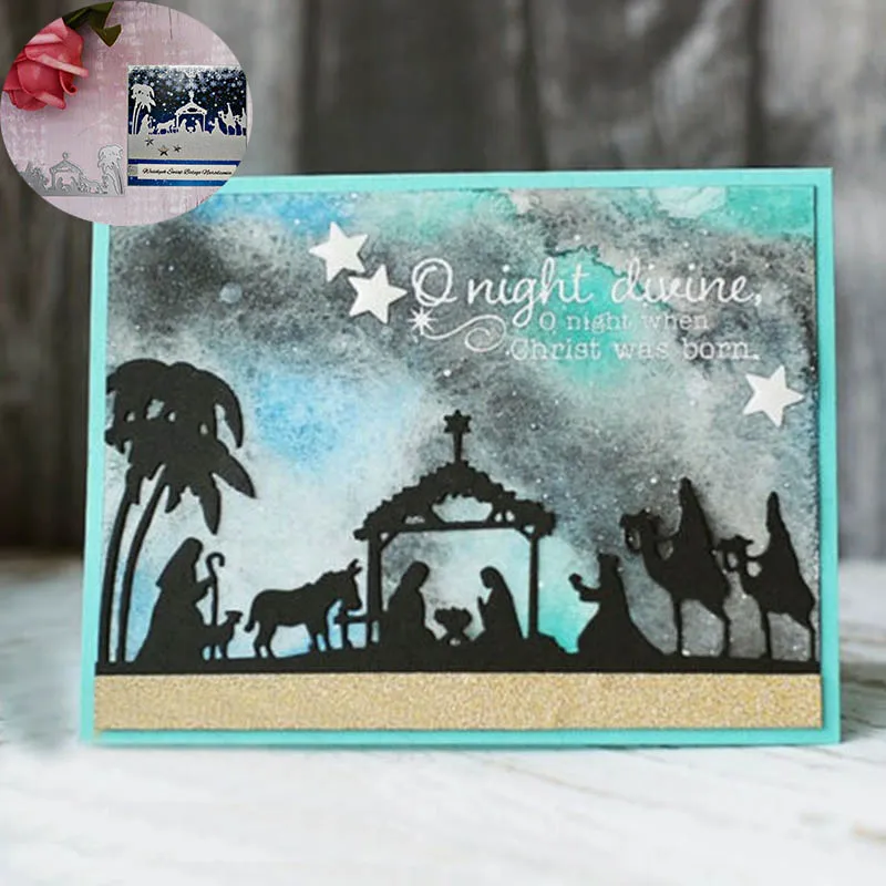 Paper Cards Making Decorative Crafts Die Cuts Nativity Metal Cutting Dies Stencil for DIY Scrapbooking Photo Album Embossing | Дом и сад