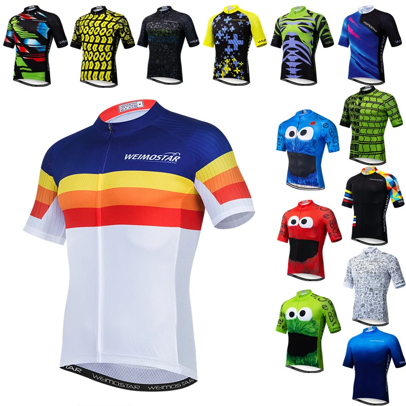 

Weimostar Men's Cycling Jersey Shirt Tops ummer Breathable MTB Bike Jersey Road Sport Bicycle Shirt Maillot Ciclismo Hombre