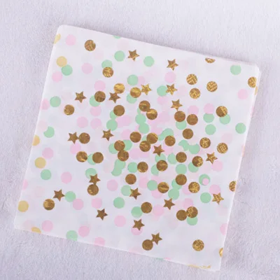 

10pcs Pink Star Polka Dot Facial Tissue Birthday Party Decorations Anniversaire Disposable Tableware Napkin Baby Shower Kids Gir