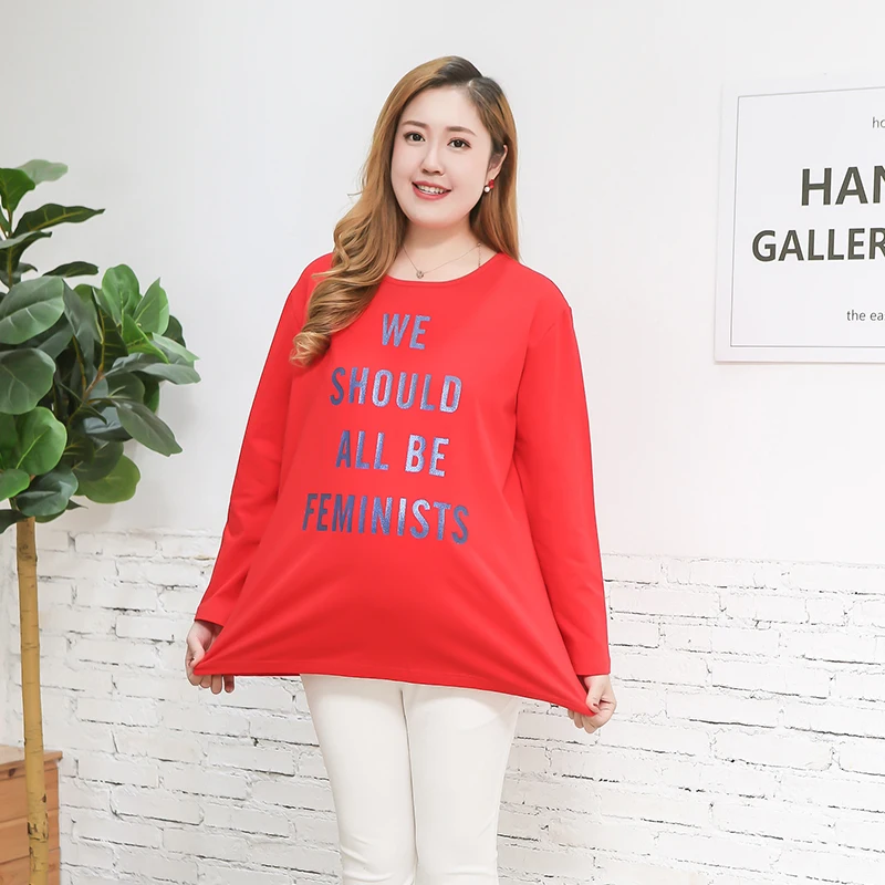 Модные тонкие большие размеры женская футболка плюс жира XL женские крышка живот