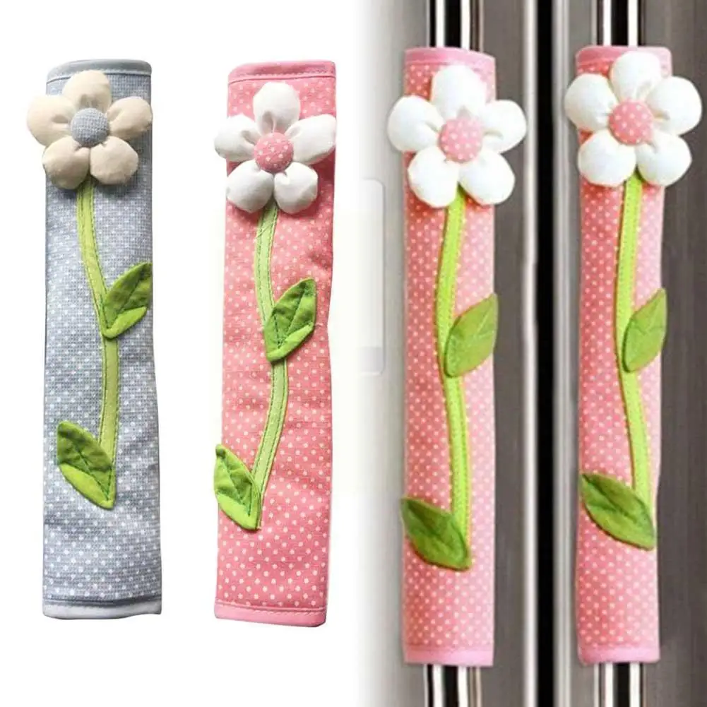 

1pcs Polka Dot Door Refrigerator Handle Cover Fridge Handles Kitchen Flower Pastoral Gloves Accessories Door Decor Applianc L6v5