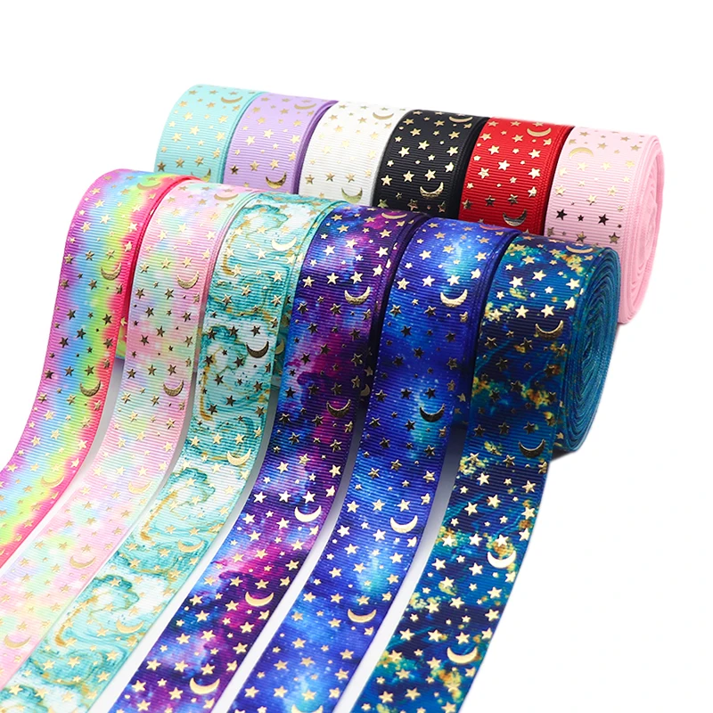 10 ярдов 1 &quot25 мм золотые звезды печатных корсажная лента для волос банты DIY ручной