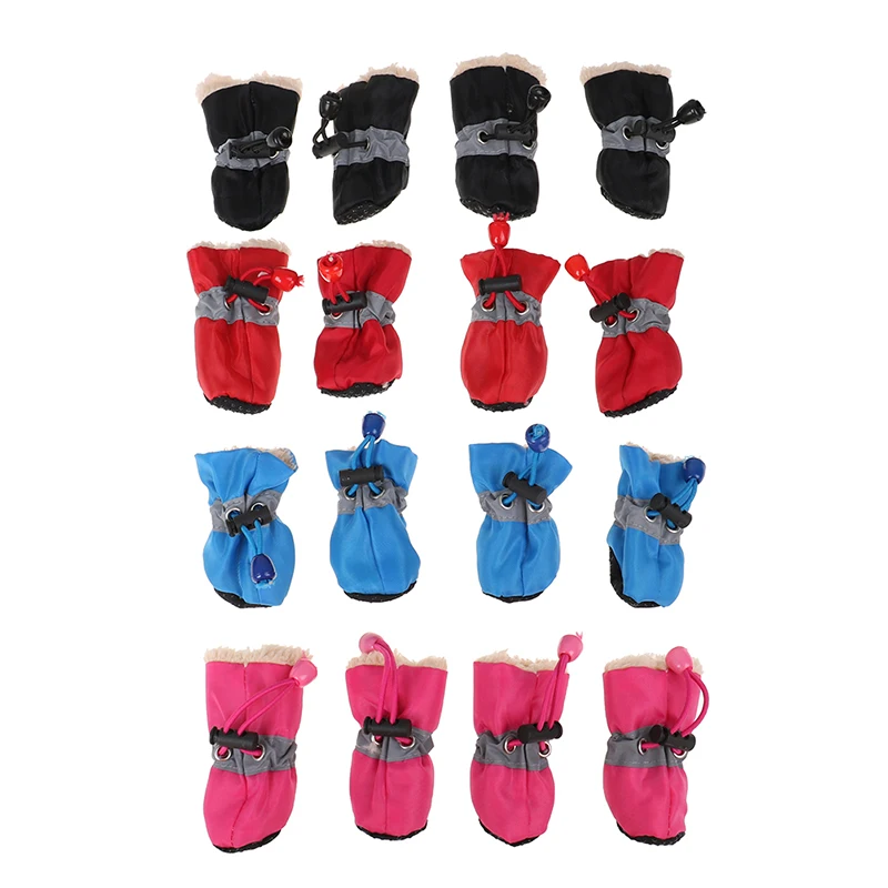 

4pcs/set Antiskid Puppy Shoes Soft-soled Pet Dog Shoes Waterproof Small Dog Prewalkers Soft Pet Products Supplies Pet Paw Care