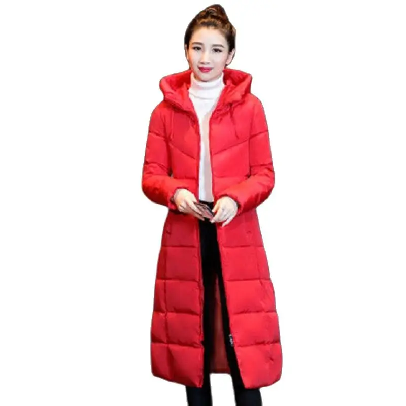 Plus Size Fashion 6xl Women's Jackets 2022 New Korean Winter Mid-Length Over The Knee Winter Jacket Women Hooded Padded Jacket